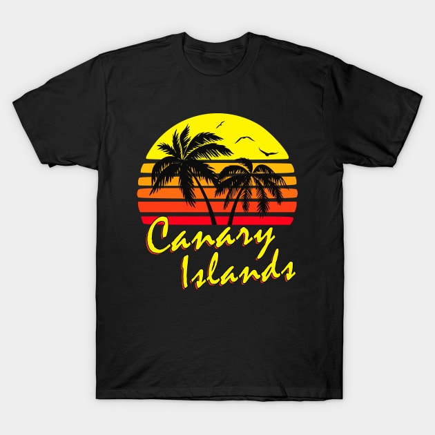 Canary Islands Retro Sunset T-Shirt by Nerd_art